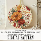 Floral Tumbler Design, Digital Download, Watercolor Flowers, Fall Tumbler Wrap, Junk Journal Paper, Printable Tumbler Png, Scrapbooking thumbnail 3
