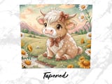 Cute Cow 20oz Seamless Tumbler Wrap, Highland Cow Tumbler Design, Daisy Flower, Floral Tumbler, Animal Tumbler Sublimation, Farm Animal thumbnail 5