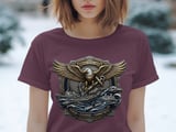 United States Navy T-Shirt | Patriotic Military Veteran Apparel with Eagle, Ships, Anchor | Honor Courage Commitment Gift thumbnail 4