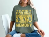 Pickleball Comfort Colors Shirt, Playing Pickleball Improves Memory, Funny Vintage Graphic Tee Shirt thumbnail 6