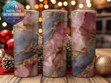 20 oz Skinny Tumbler Wrap Sublimation Design, Pink Marble Stone Texture, Straight and Tapered Wrap png, Digital Download thumbnail 2