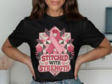 Faux Patchwork Stitched With Strength Tee thumbnail 1