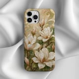 Magnolia Flower Tough Phone Case Art Nouveau Pearl Mosaic Case Elegant Botanical Floral Phone Cover Vintage Aesthetic Gift for Her thumbnail 5