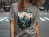 Faith Over Fear Mountain Cross T-Shirt, Christian Religious Tee, Walk By Faith Hiking Nature Shirt, Inspirational Gift thumbnail 3