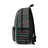 Dark Academia Striped Backpack & Spiral Notebook, Vintage Green Red Blue Grunge Aesthetic, College Student Teacher Gift thumbnail 7