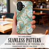 Golden Swirls Tumbler Design, Floral Digital Paper, Watercolor Backgrounds, Junk Journal Pages, Printable PNG, Scrapbooking Paper thumbnail 6