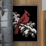 Snowy Winter Cardinal Blanket thumbnail 3