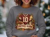 Football Season Sweatshirt, Vintage Football Hoodie, Dark Academia Bookish Gameday Shirt, Fall Tailgate Crewneck, Cozy Autumn Sports Gift thumbnail 4
