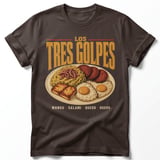 Los Tres Golpes T-Shirt – Dominican Breakfast & Food Tee thumbnail 6