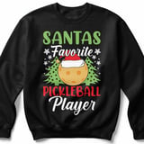 Pickleball Gildan Crewneck Sweatshirt, Santas Favorite Pickleball Player, Court Warm Up thumbnail 1