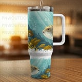 Pufferfish Ocean Tumbler Wrap Digital Design 40oz | Seamless Distressed Marine Life Sublimation PNG for Tapered Tumbler thumbnail 4