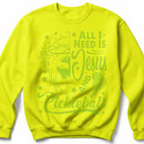 Pickleball Gildan Crewneck Sweatshirt, All I Need Is Jesus And Pickleball, Court Warm Up thumbnail 10