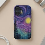 Starry Night Forest MagSafe® Phone Case thumbnail 5