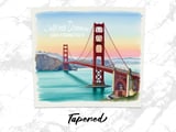 Golden Gate Bridge San Francisco Tumbler Wrap Digital Download | California Dreaming 20oz Skinny Tumbler PNG Sublimation Design Watercolor thumbnail 5