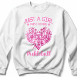 Pickleball Gildan Crewneck Sweatshirt, Just A Girl Who Loves Pickleball, Court Warm Up thumbnail 2