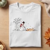 Snowman Walking Stubborn Dog Tee thumbnail 12