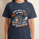 Motivational T-Shirt for Resilience | Funny Fall On Your Face Still Going Forward Graphic Tee | Encouragement Gift thumbnail 3