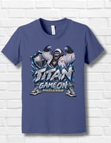 Gorilla Gaming T-Shirt for Kids, Titan Game On Youth Gamer Tee, Blue Silver Gorilla Graphic Shirt, Pixo League thumbnail 6