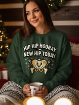 Hip Replacement T-Shirt: New Hip Today Operation, Retro Cartoon Hip Bone thumbnail 4