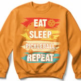 Pickleball Gildan Crewneck Sweatshirt, Eat Sleep Pickleball Repeat, Court Warm Up thumbnail 9