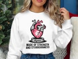 Cancer fighting t-shirt, Anatomical Heart, Strength, Fighter, Made of Strength, Stubbornness, Graphic Tee, Gift for Him, Inspirational T thumbnail 2