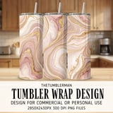 20 oz Skinny Tumbler Wrap Sublimation Design, Rose Gold Marble Straight and Tapered Wrap png, Digital Download for Tumbler, DIY Crafts thumbnail 1