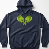 Pickleball Gildan Fleece Hoodie, Crossed Neon Pickleballs Paddle Graphic, Court Pullover thumbnail 6