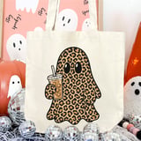 Leopard Ghost Iced Coffee Tote Bag thumbnail 5