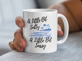 A Little Bit Salty Sassy Beach Mug, Palm Trees Vacation Mode Tropical Ocean Waves  thumbnail 4