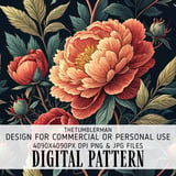 Peony Flower Tumbler, Digital Paper, Watercolor Floral Background, Junk Journal, Printable Tumbler PNG, Digital Scrapbooking Paper thumbnail 13