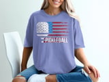 Pickleball Comfort Colors Shirt, PICKLEBALL Distressed USA Flag, Vintage Patriotic Court Graphic Tee thumbnail 8