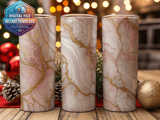 20 oz Skinny Tumbler Wrap Sublimation Design, Pink Marble Gold Veins, Straight and Tapered Wrap png, Tumbler Digital Download thumbnail 2