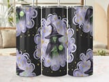 Witchy Tumbler Wrap Digital Download - Seamless 20oz Skinny Tumbler Design, Watercolor Witch & Potion, Faux Gold Glitter Stars PNG thumbnail 1