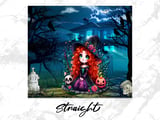 Cute Witch Tumbler Wrap, Halloween Custom 20oz Seamless Skinny Tumbler Design, Digital Download thumbnail 4