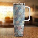 40oz Tumbler Sublimation Wrap, Seamless Distressed Tapered, Pastel Pebbles, Digital Download, Patterned Tumbler Design, Tumbler Template thumbnail 4