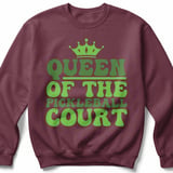 Pickleball Gildan Crewneck Sweatshirt, Queen of the Pickleball Court, Retro Court Warm Up Pullover thumbnail 3