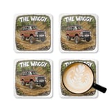 The Waggy Grand Wagoneer Corkwood Coaster Set, Car Lover Gift, SUV Coasters, Automotive Decor, Gift for Him, Man Cave, Petralla Shop thumbnail 5