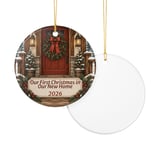 First Christmas New Home Ornament 2026, Rustic Cabin Front Porch Keepsake, Holiday Housewarming Gift, Cozy Farmhouse Tree Decor thumbnail 5