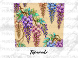Wisteria Tumbler Wrap Sublimation Digital PNG | 20oz Seamless Tapered Design + Car Coasters | Floral Watercolor Tumbler Download thumbnail 14