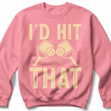 Pickleball Gildan Crewneck Sweatshirt, I'd Hit That, Court Warm Up thumbnail 8