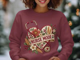 Nurse Mode Sweatshirt, Faux Embroidery Nurse Hoodie, Floral Stethoscope Tote Bag, Nursing Student Gift, Cottagecore Nurse Life Apparel thumbnail 3