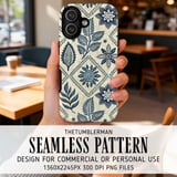 Vintage Indigo Tile Digital Design Size Bundle Png thumbnail 6