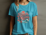 Beach Mama Retro Shirt, Vintage Tropical Beach Mama Tee, Summer Vacation Gift for Her, Coastal Mom Life Top, Groovy T-Shirt thumbnail 8