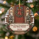 First Christmas New Home Ornament 2026, Rustic Cabin Front Porch Keepsake, Holiday Housewarming Gift, Cozy Farmhouse Tree Decor thumbnail 2