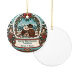 Western Couple Christmas Ornament, Personalized Country Snow Globe Keepsake, Rustic Holiday Tree Decor, Romantic Cowboy Gift for Her or Him thumbnail 5
