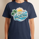 On Vacation Shirt, Summer Travel Tee, Beach Trip Outfit, Holiday Mode T-Shirt, Palm Tree Ocean Plane Graphic, Cruise Ready Top, Travel Lover thumbnail 1