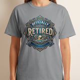 Officially Retired T-Shirt, Faux Gold Print Retirement Gift for Men, Celebrating Freedom Tee, Vintage Retirement Party Shirt thumbnail 4