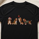 Christmas Basset Hounds Tee thumbnail 2