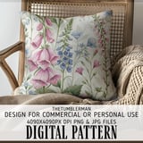 Whimsical Foxglove Digital Art Size Bundle Png thumbnail 5