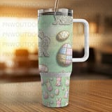 Easter Bunny, Egg 40oz Tumbler Sublimation Wrap, Seamless Distressed Tapered, Easter Digital Download, Easter Pattern Digital Paper thumbnail 2